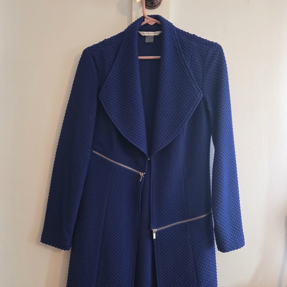 Peter Nygard Royal Blue Textured Coat/Blazer